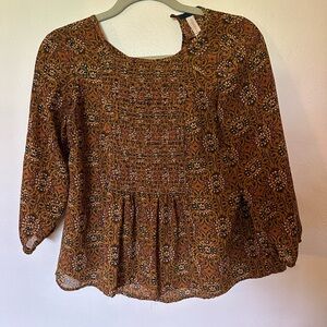 Cute burnt orange brown blouse size small